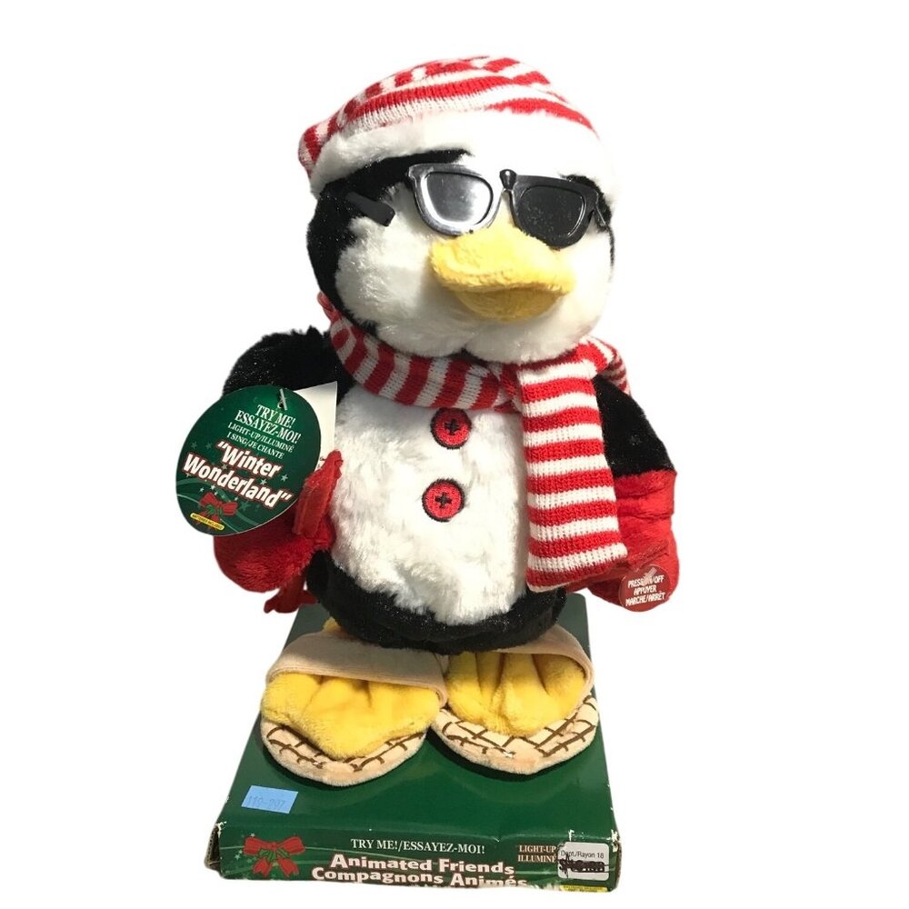 Dandee Animated Singing Penguin With Hat & Scarf Winter Wonderland 12”